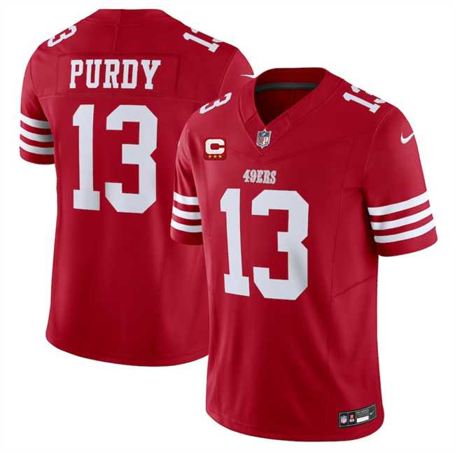 Mens San Francisco 49ers #13 Brock Purdy Red 2025 F.U.S.E. With 3-Star C Patch Vapor Untouchable Limited Stitched Jersey Dzhi
