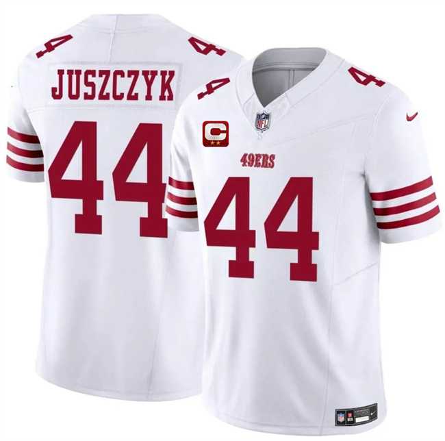 Mens San Francisco 49ers #44 Kyle Juszczyk White 2025 F.U.S.E. With 2-Star C Patch Vapor Untouchable Limited Stitched Jersey Dzhi