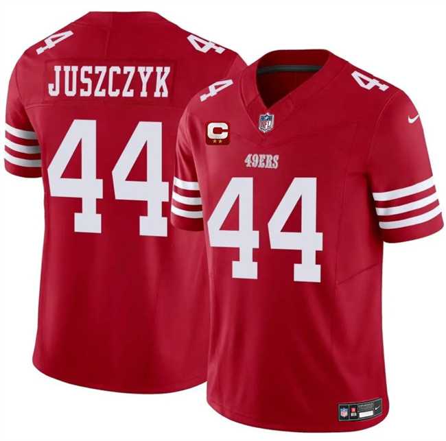 Mens San Francisco 49ers #44 Kyle Juszczyk Red 2025 F.U.S.E. With 2-Star C Patch Vapor Untouchable Limited Stitched Jersey Dzhi