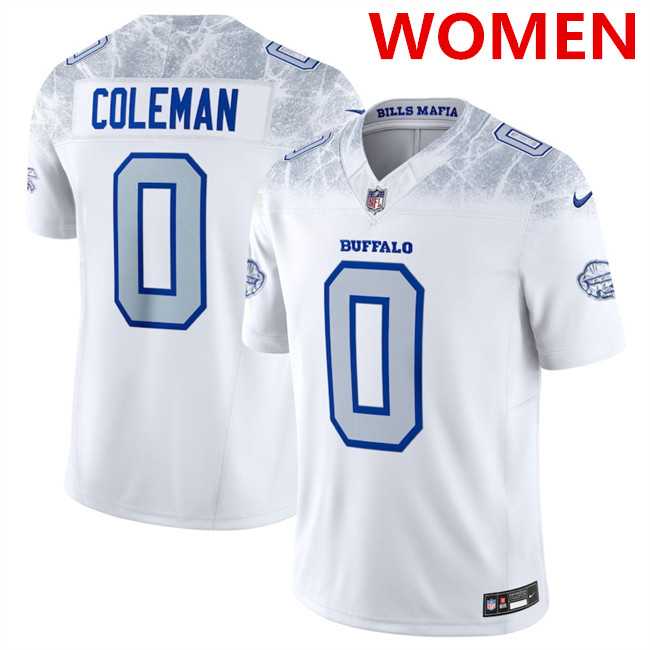 Womens Buffalo Bills #0 Keon Coleman White 2025 F.U.S.E. Rivalries Vapor Untouchable Stitched Jersey Dzhi