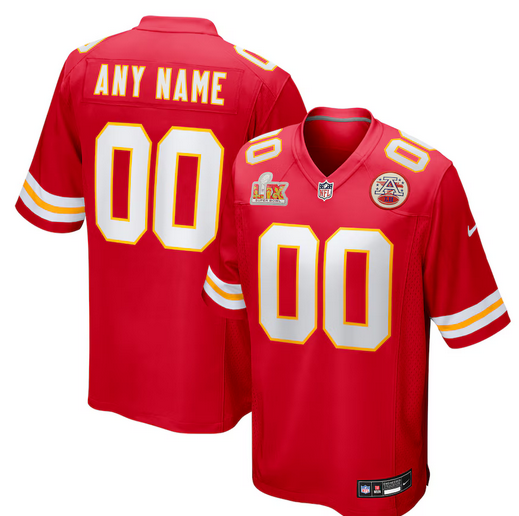 Men's Kansas City Chiefs Nike Red Super Bowl LIX Custom Game Jersey->customized nfl jersey->Custom Jersey