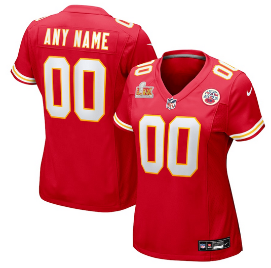 Women's Nike Red Kansas City Chiefs Super Bowl LIX Custom Game Jersey->customized nfl jersey->Custom Jersey