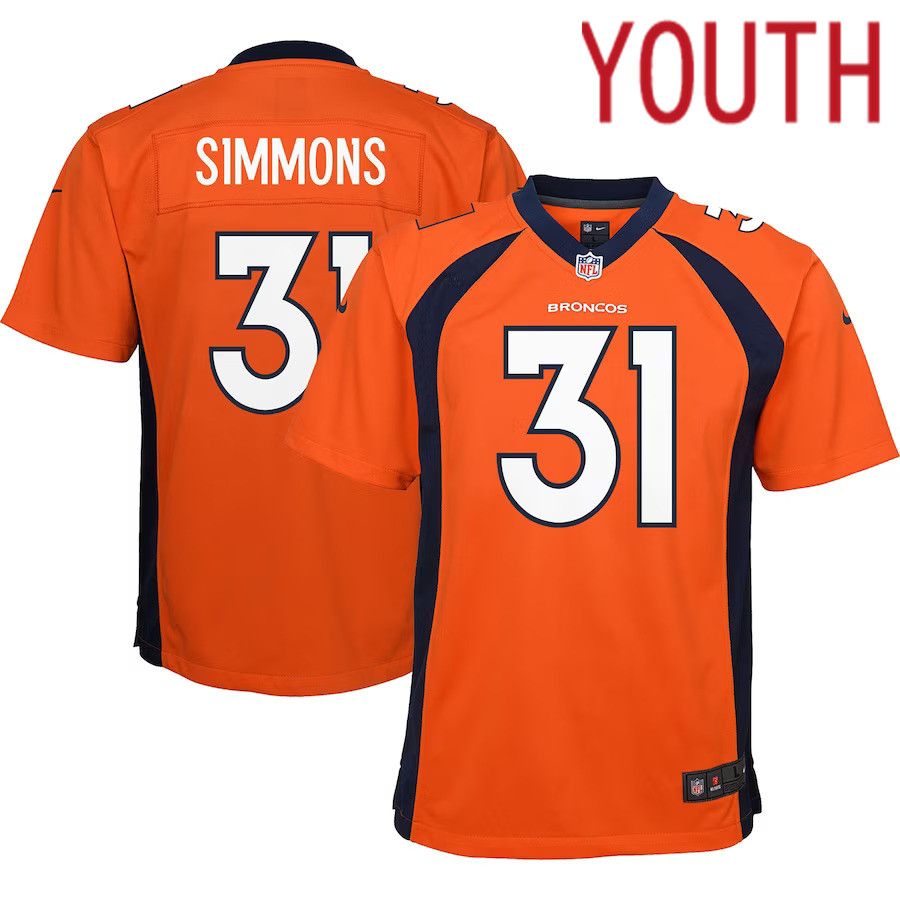 Youth Denver Broncos #31 Justin Simmons Nike Orange Game NFL Jersey ...