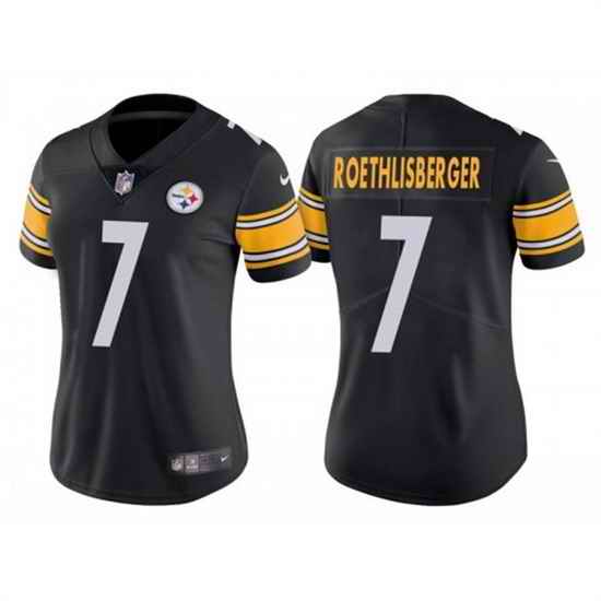 Women Pittsburgh Steelers #7 Ben Roethlisberger Black Vapor Untouchaable Limited Stitched Jersey