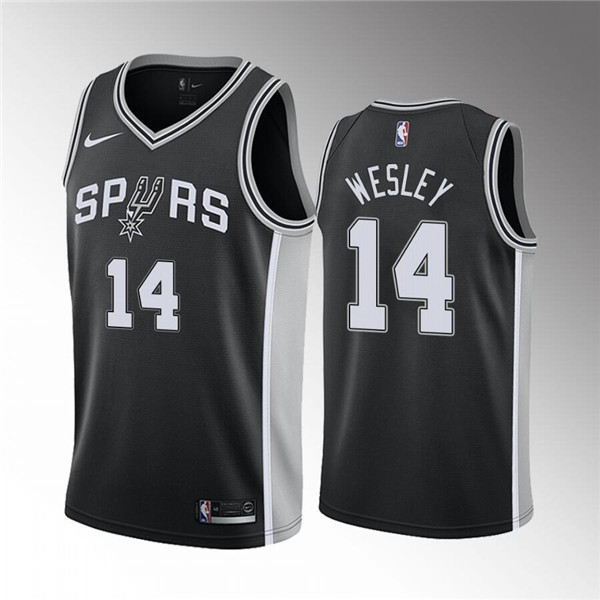 Men' San Antonio Spurs #14 Blake Wesley Black Association Edition Stitched Jersey