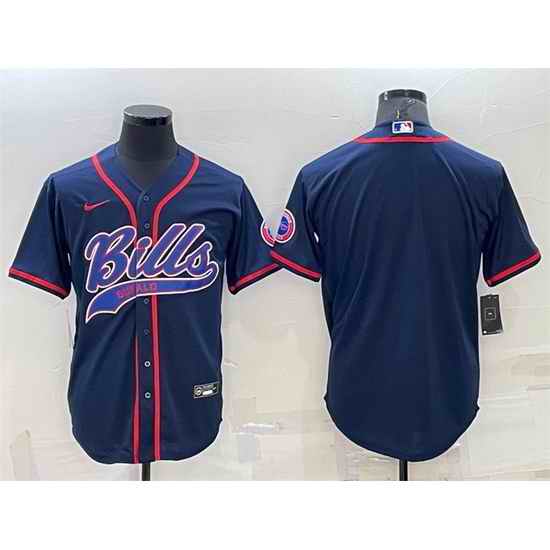 Men Buffalo Bills Blank Navy With Patch Cool Base Stitched Baseb