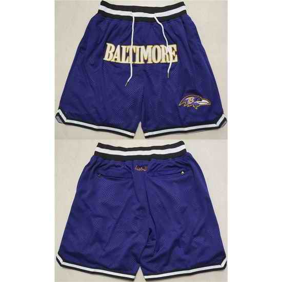 Men Baltimore Ravens Purple Shorts Run Small