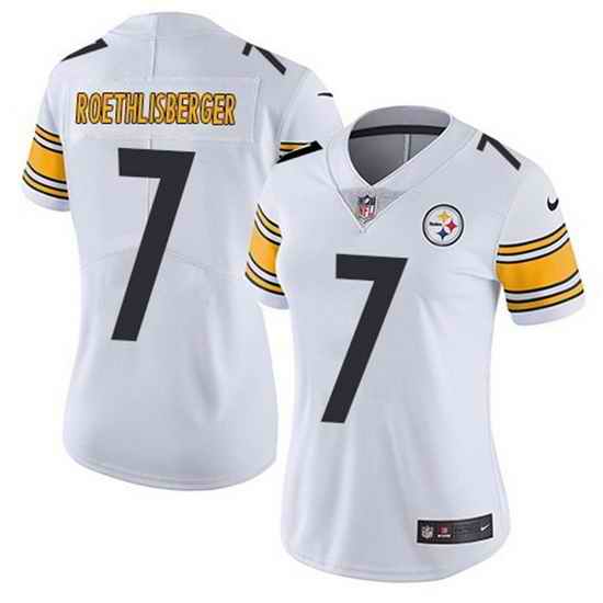 Women Pittsburgh Steelers #7 Ben Roethlisberger White Vapor Untouchaable Limited Stitched Jersey