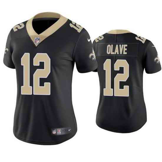 Women New Orleans Saints #12 Chris Olave Black Vapor Untouchable Limited Stitched Jersey 28Run Small 2