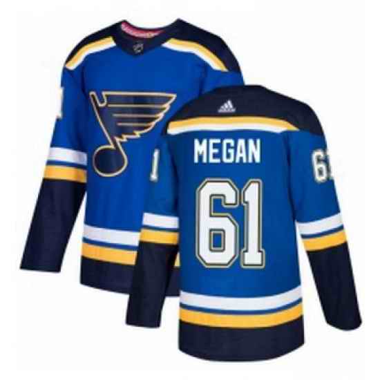 Youth Adidas St Louis Blues #61 Wade Megan Premier Royal Blue Home NHL Jersey