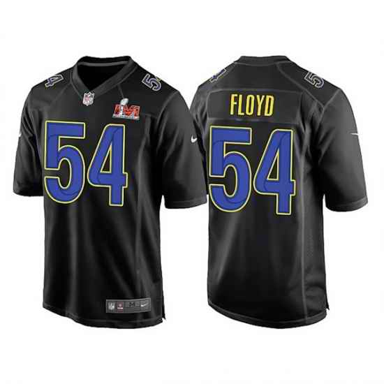 Men Los Angeles Rams #54 Leonard Floyd 2022 Black Super Bowl LVI Game Stitched Jersey