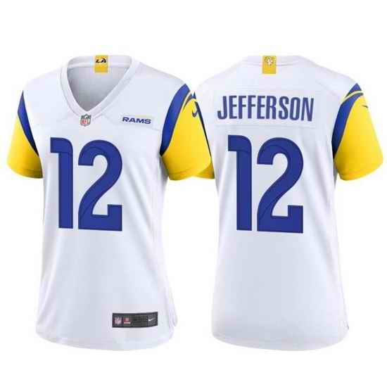 Women Nike Los Angeles Rams #12 Van Jefferson White Vapor Untouchable Limited Jersey