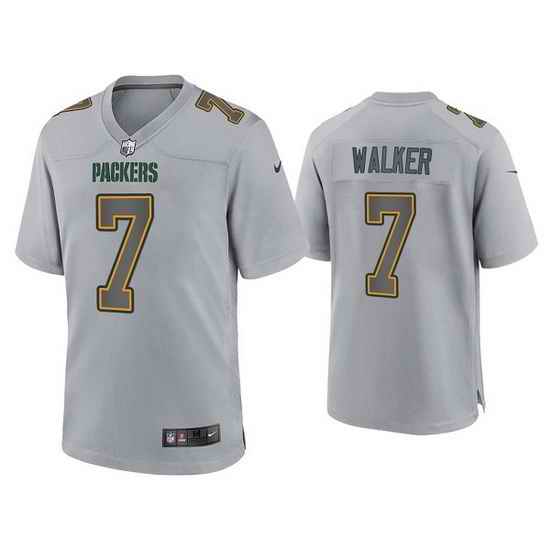 Men Green Bay Packers #7 Quay Walker Gray Atmosphere Fashion Stitched Game Jersey