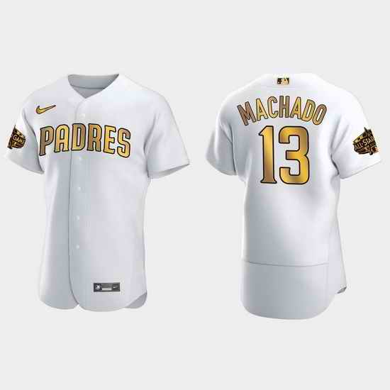 Men San Diego Padres Manny Machado 2022 Mlb All Star Game White Gold Men Jersey