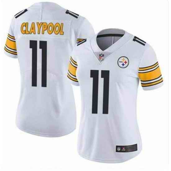 Women Pittsburgh Steelers #11 Chase Claypool White Vapor Untouchaable Limited Stitched Jersey