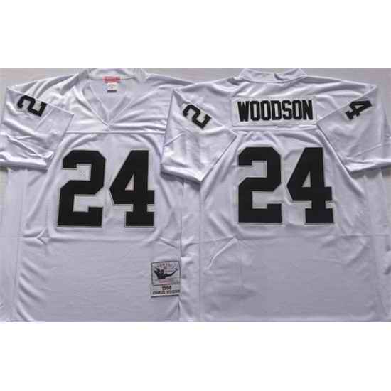 Men Las Vegas Raiders #24 Charles Woodson White Limited Stitched jersey