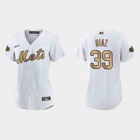 Women New York Mets Edwin Diaz 2022 Mlb All Star Game Replica White Jersey