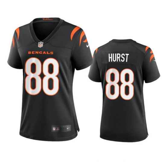 Women Cincinnati Bengals #88 Hayden Hurst Black Stitched Game Jersey