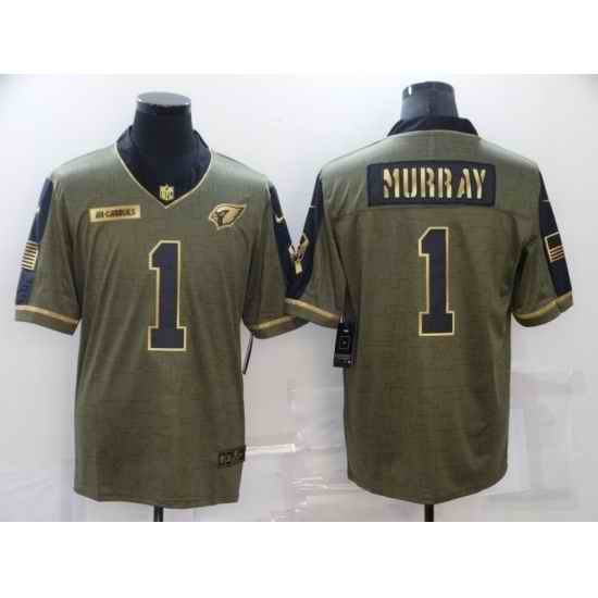 Men's Arizona Cardinals #1 Kyler Murray Nike Gold 2021 Salute To Service Limited Player Jersey