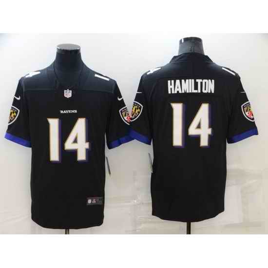 Men Baltimore Ravens #14 Kyle Hamilton Black Vapor Untouchable Limited Stitched jersey