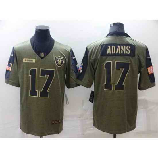 Men Las Vegas Raiders #17 Davante Adams Olive Salute To Service Limited Stitched jersey