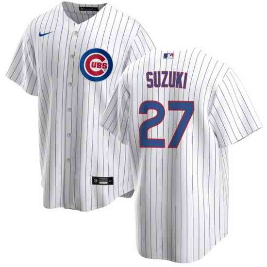 Men Chicago Cubs #27 Seiya Suzuki White Cool Base Stitched Baseball jersey