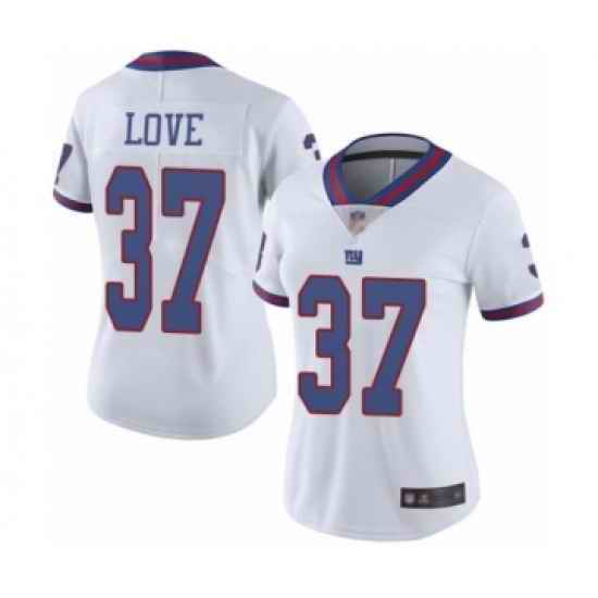 Women York Giants #37 Julian Love Rush Stitched Football Jersey