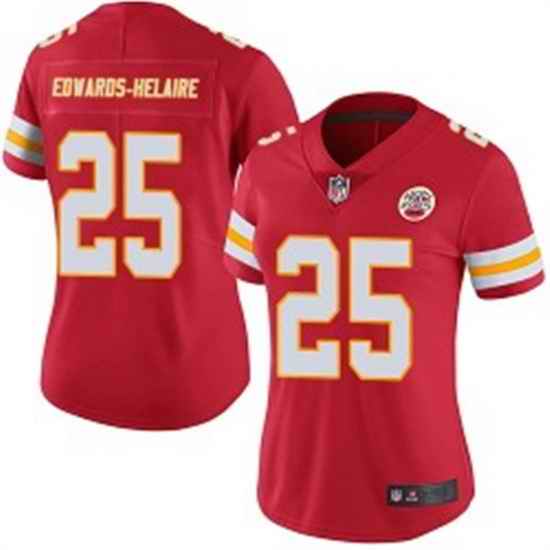 Women Kansas City Chiefs #25 Clyde Edwards Helaire Red Vapor Untouchable Stitched NFL Jersey