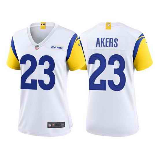 Women Los Angeles Rams #23 Cam Akers White Vapor Untouchable Limited Stitched Jersey