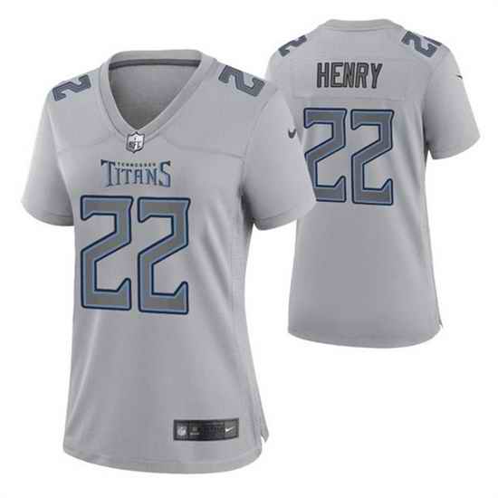 Women Tennessee Titans #22 Derrick Henry Gray Atmosphere Fashion Stitched Football Jersey