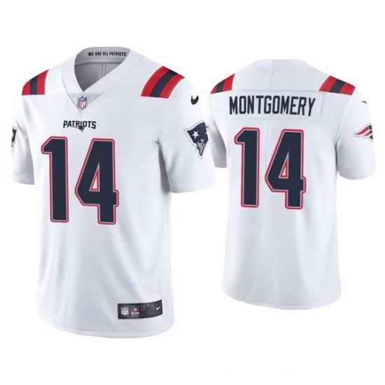 Men New England Patriots #14 Ty Montgomery White Vapor Untouchable Limited Stitched Jersey