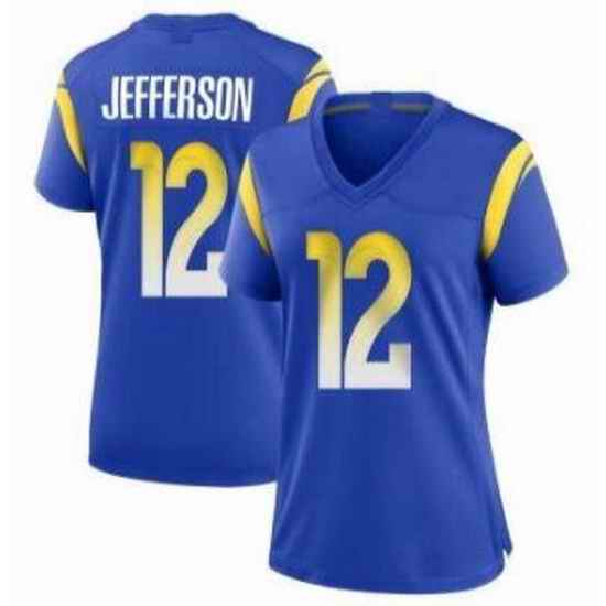 Women Nike Rams #12 Van Jefferson Blue Vapor Untouchable Limited Jersey