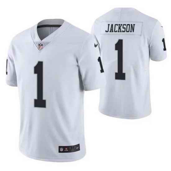 Men Las Vegas Raiders #1 DeSean Jackson White Vapor Limited Stitched Jersey