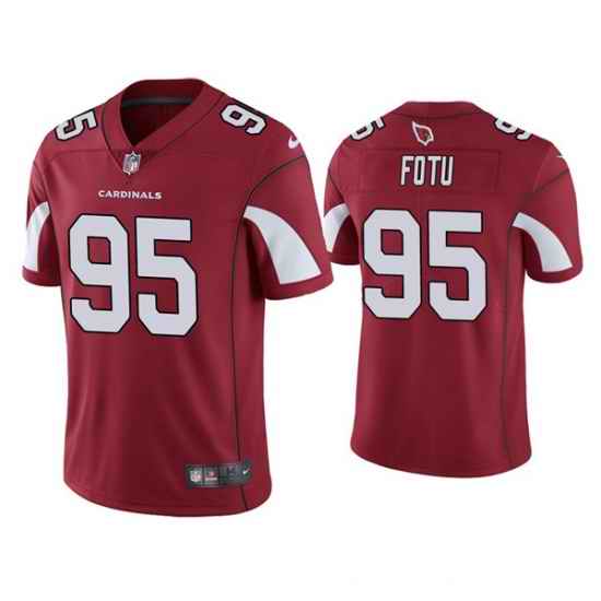 Men Arizona Cardinals #95 Leki Fotu Red Vapor Untouchable Limited Stitched Jersey