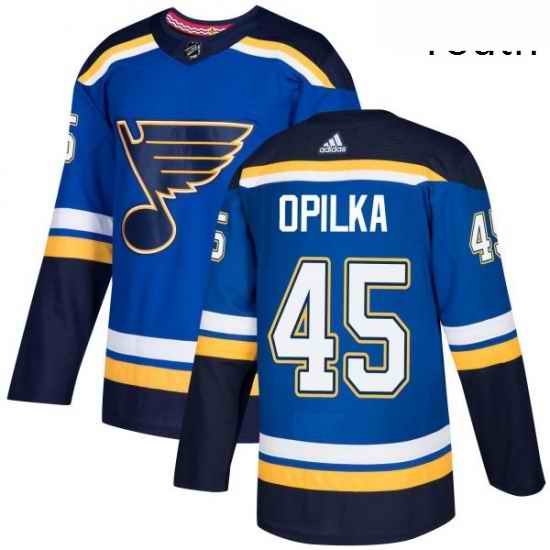 Youth Adidas St Louis Blues #45 Luke Opilka Premier Royal Blue Home NHL Jersey