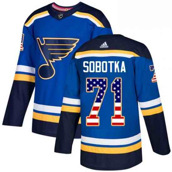 Youth Adidas St Louis Blues #71 Vladimir Sobotka Authentic Blue USA Flag Fashion NHL Jersey