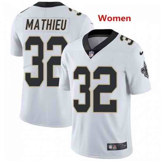 Women New Orleans Saints #32 Tyrann Mathieu White Color Rush Limited Jersey