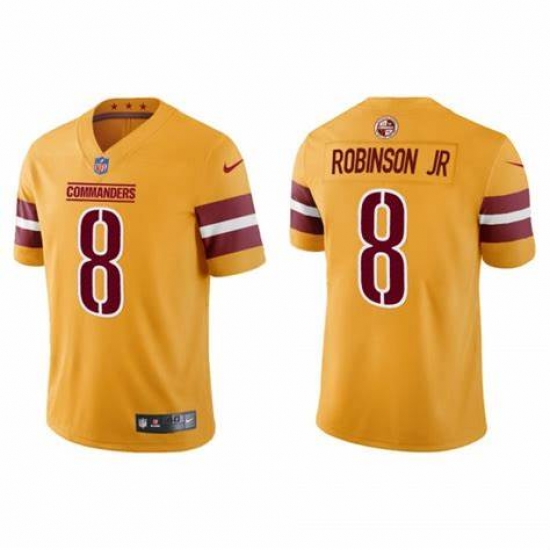 Men Washington Commanders #8 Brian Robinson Jr Yellow Vapor Limited Stitched Jersey