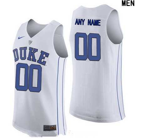 Mens Duke Blue Devils Custom Nike Performance Elite White College Basketball Jersey