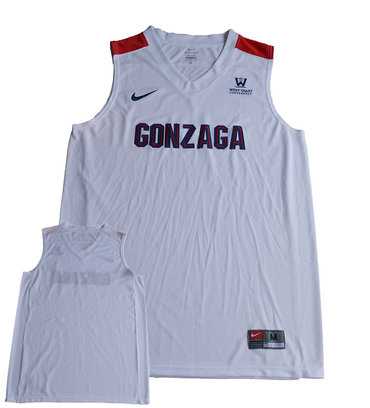 Mens Gonzaga Bulldogs White Customized College Basketball Jersey