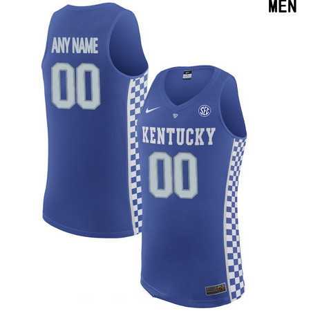 Mens Kentucky Wildcats Custom College Basketball Royal Blue Nike Elite Jersey