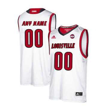 Mens Louisville Cardinals Customized White College Basketball Jersey