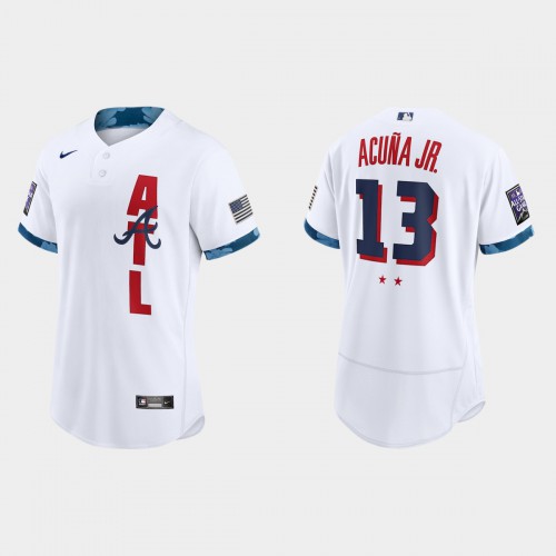 Atlanta Atlanta Braves #13 Ronald Acuna Jr. 2021 Mlb All Star Game Authentic White Jersey Men’s