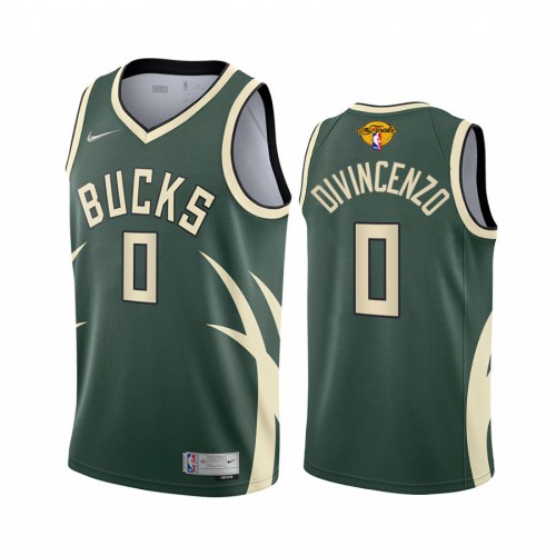 Milwaukee Milwaukee Bucks #0 Donte DiVincenzo Men’s 2021 NBA Finals Bound Swingman Earned Edition Jersey Green Youth