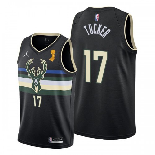 Milwaukee Milwaukee Bucks #17 P.J. Tucker Youth 2021 NBA Finals Champions Swingman Statement Edition Jersey Black Youth