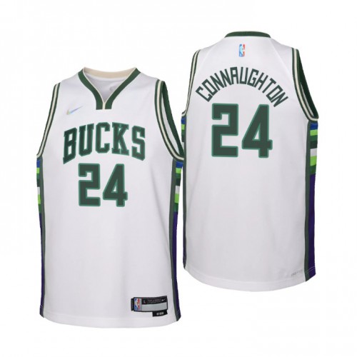 Milwaukee Milwaukee Bucks #24 Pat Connaughton Youth Nike White 2021/22 Swingman Jersey – City Edition Youth