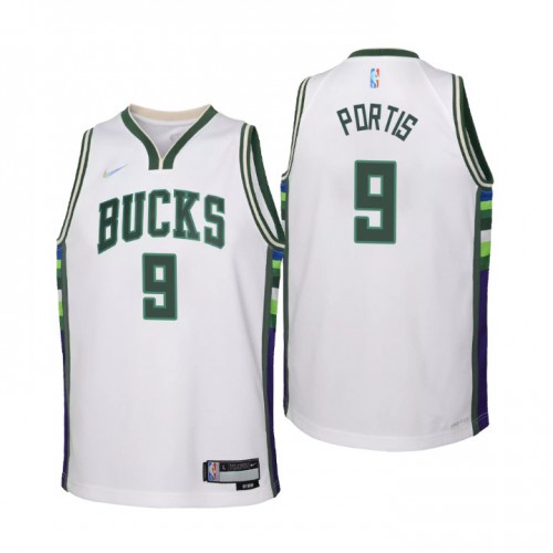 Milwaukee Milwaukee Bucks #9 Bobby Portis Youth Nike White 2021/22 Swingman Jersey – City Edition Youth