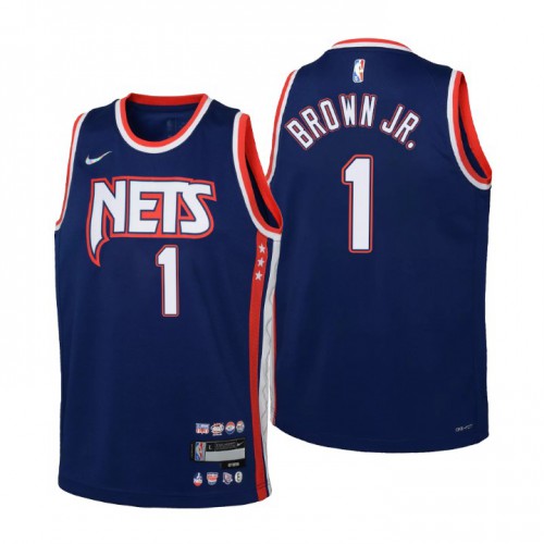 Brooklyn Brooklyn Nets #1 Bruce Brown Jr. Youth Nike Navy 2021/22 Swingman Jersey – City Edition Youth