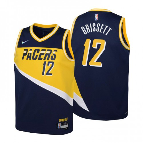 Indiana Indiana Pacers #12 Oshae Brissett Youth Nike Navy 2021/22 Swingman Jersey – City Edition Youth