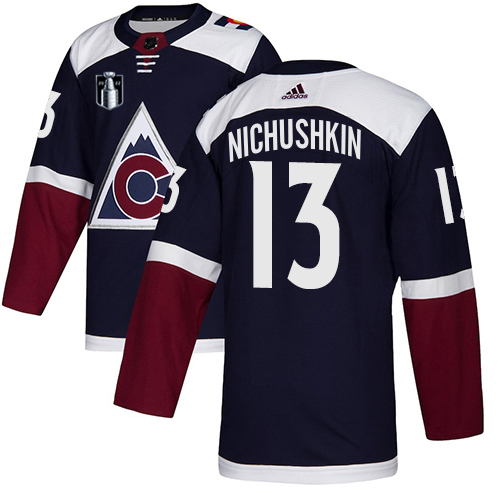 Adidas Colorado Avalanche #13 Valeri Nichushkin Navy Youth 2022 Stanley Cup Final Patch Alternate Authentic Stitched NHL Jersey Youth